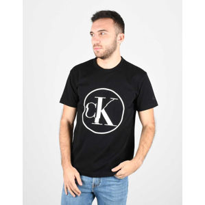 Calvin Klein pánské černé tričko Round - S (BEH)